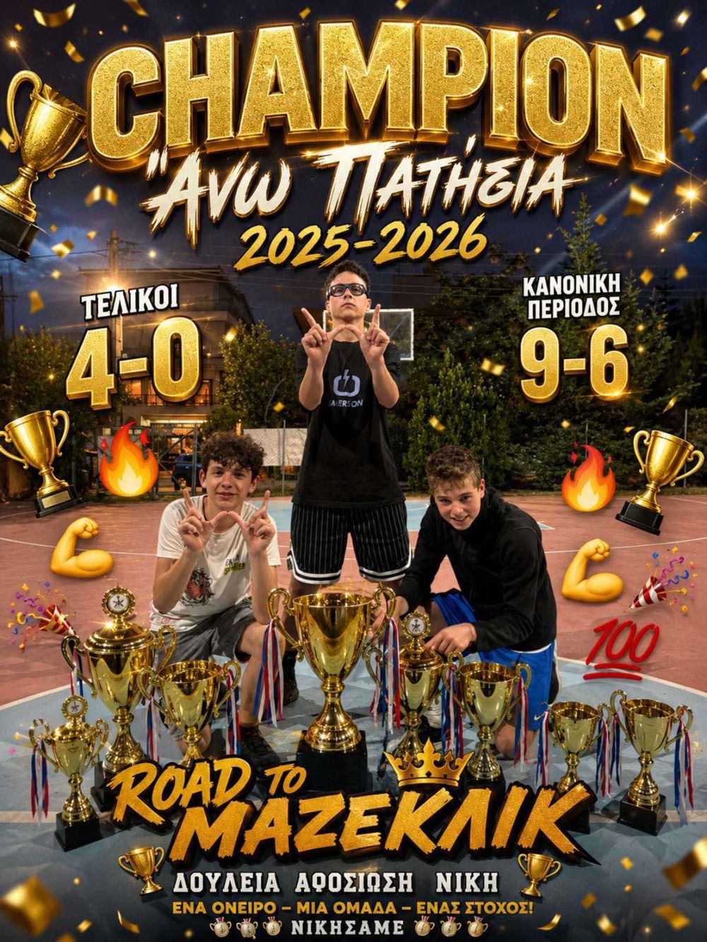 Αφίσα πρωταθλητών Άνω Πατήσια